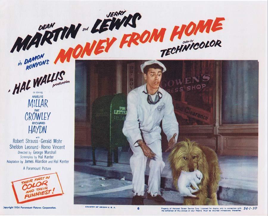 MONEY FROM HOME Lobby Card 6 Dean Martin Jerry Lewis