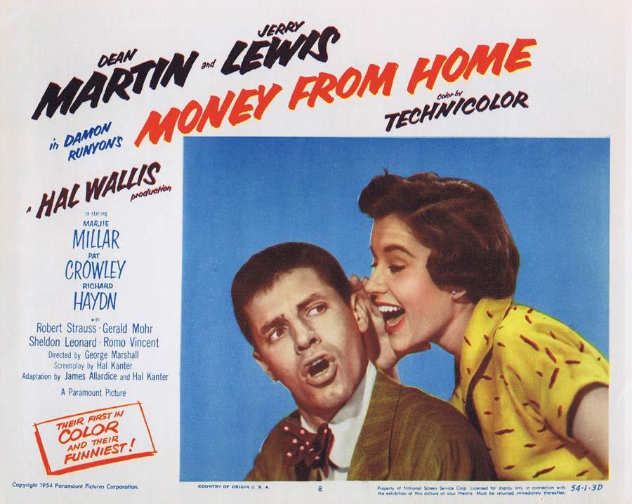 MONEY FROM HOME Lobby Card 8 Dean Martin Jerry Lewis