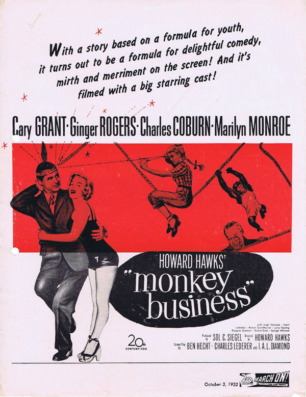 MONKEY BUSINESS aka BE YOUR AGE Marilyn Monroe Original Movie Trade ad