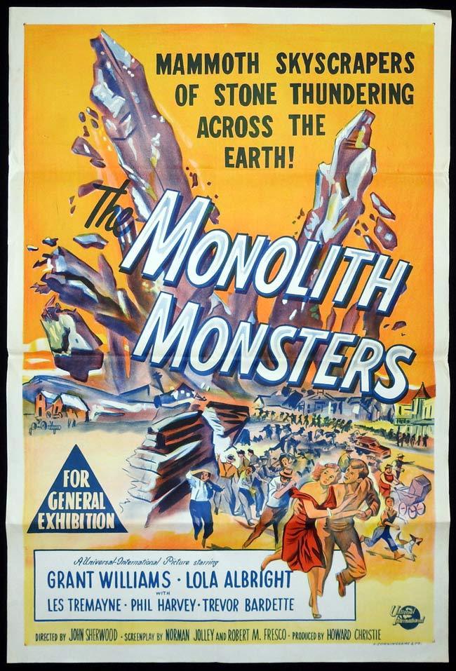 THE MONOLITH MONSTERS Original One sheet Movie Poster Sci Fi Grant Williams 1957