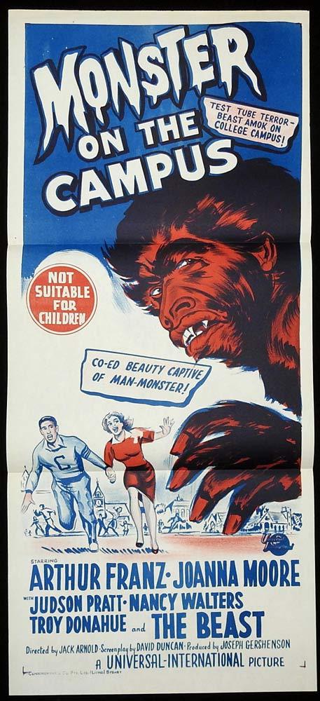 MONSTER ON THE CAMPUS Original Daybill Movie poster Arthur Franz Sci Fi