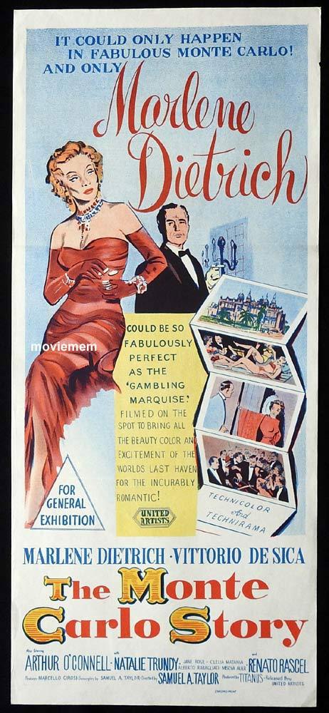THE MONTE CARLO STORY Original Daybill Movie Poster Marlene Dietrich Gambling