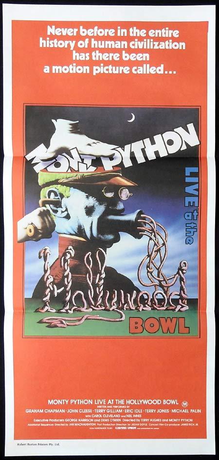 MONTY PYTHON LIVE AT THE HOLLYWOOD BOWL Original daybill Movie Poster Graham Chapman John Cleese