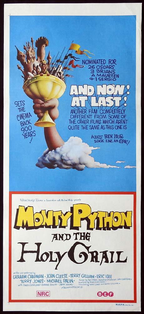 MONTY PYTHON AND THE HOLY GRAIL Original daybill Movie Poster Graham Chapman John Cleese