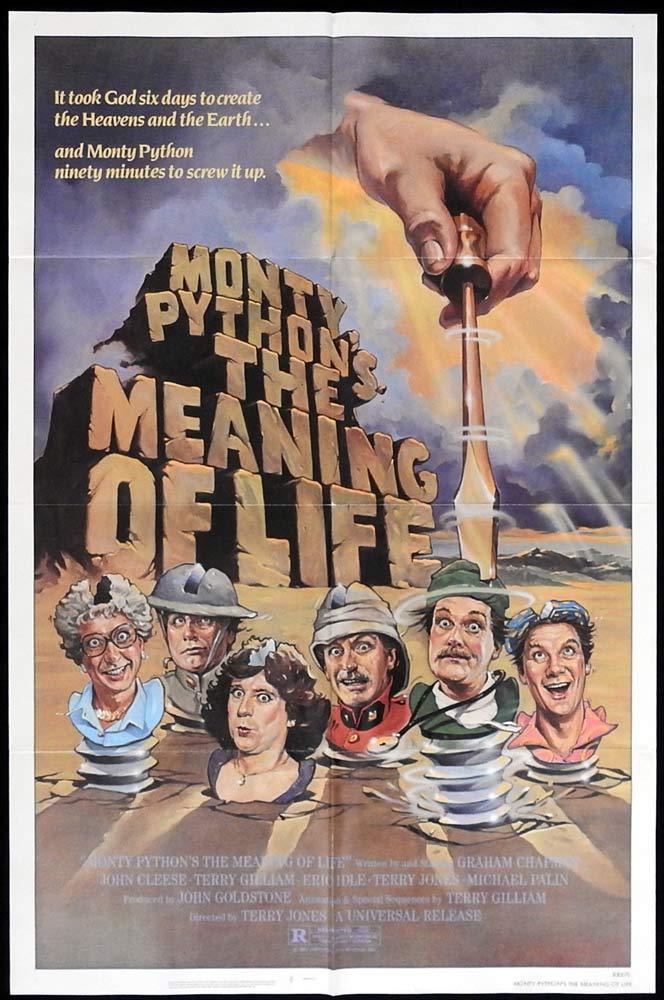 THE MEANING OF LIFE Original One sheet Movie poster Monty Python John Cleese