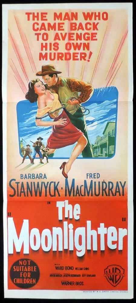 THE MOONLIGHTER Original Daybill Movie Poster Fred MacMurray Barbara Stanwyck