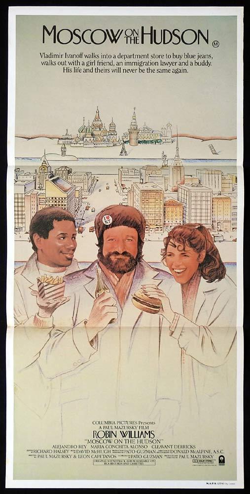 MOSCOW ON THE HUDSON Original Daybill Movie Poster Robin Williams Paul Mazursky