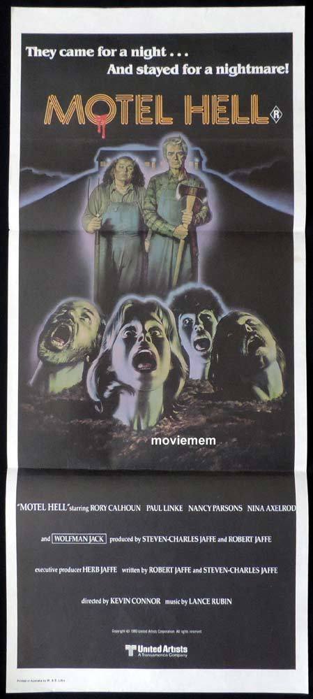 MOTEL HELL Original Daybill Movie Poster Rory Calhoun Paul Linke Nancy Parsons