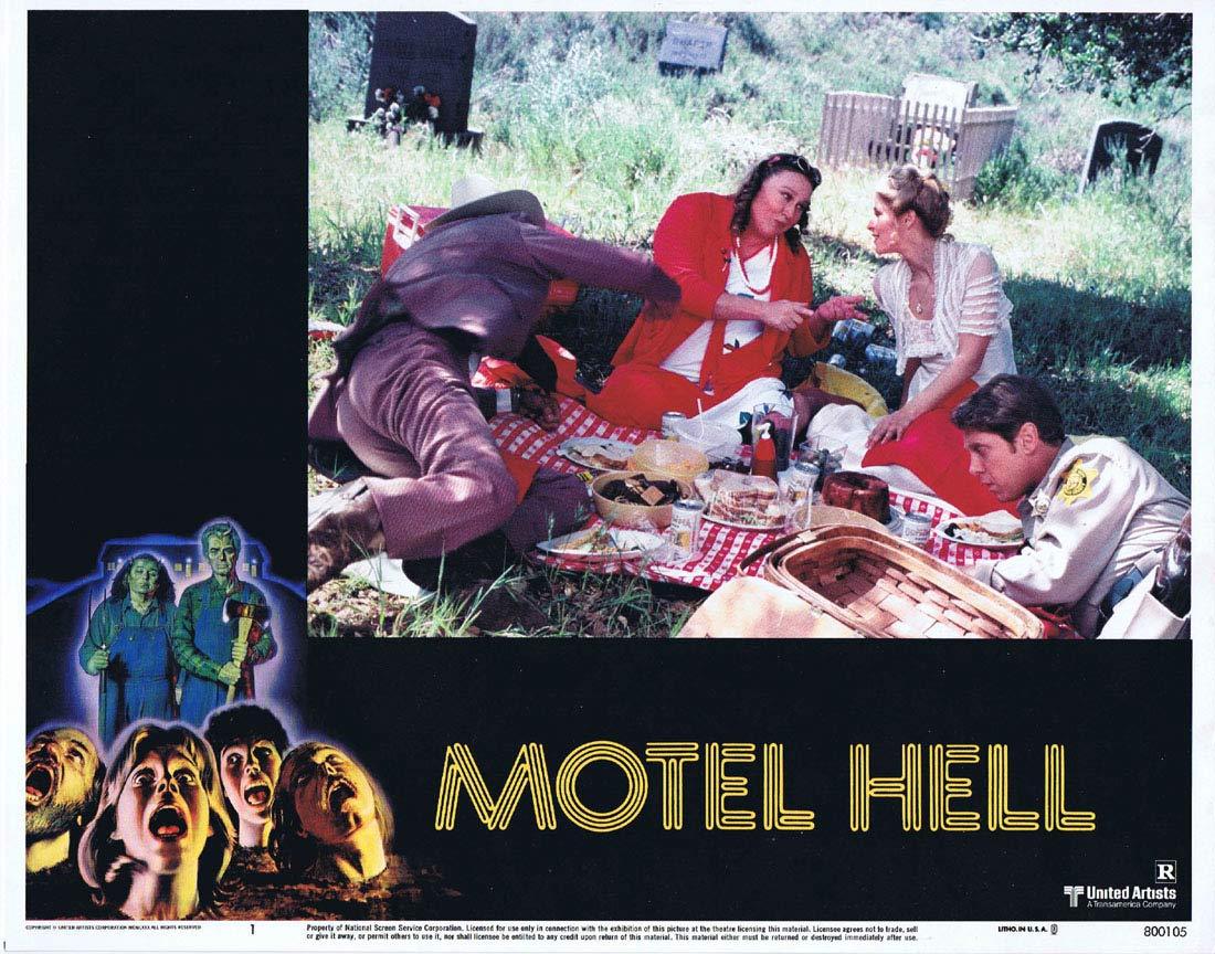 MOTEL HELL Original Lobby Card 1 Rory Calhoun Nancy Parsons Slasher Horror