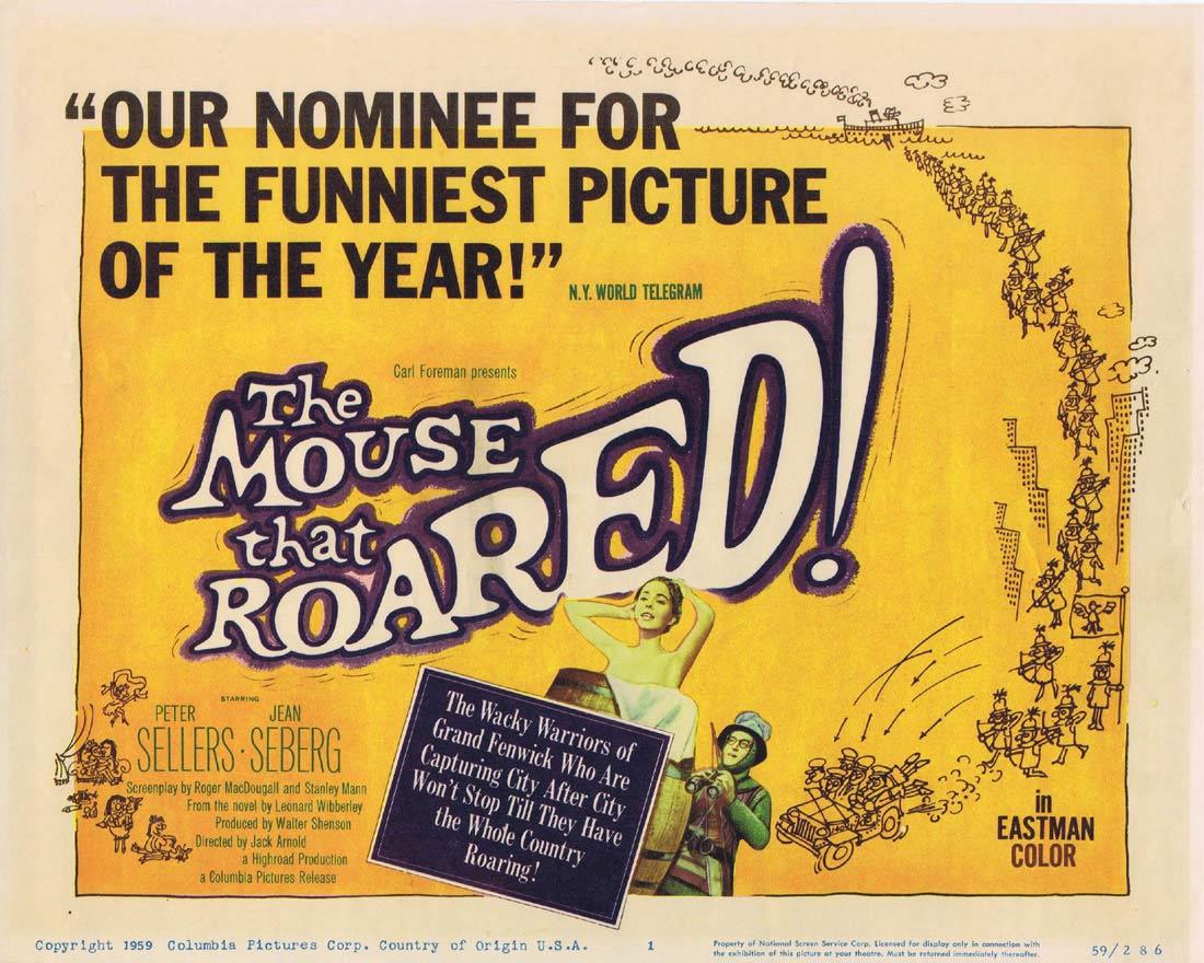 THE MOUSE THAT ROARED Title Lobby card 1959 Peter Sellers Seberg