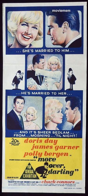 MOVE OVER DARLING Original Daybill Movie Poster Doris Day James Garner ...