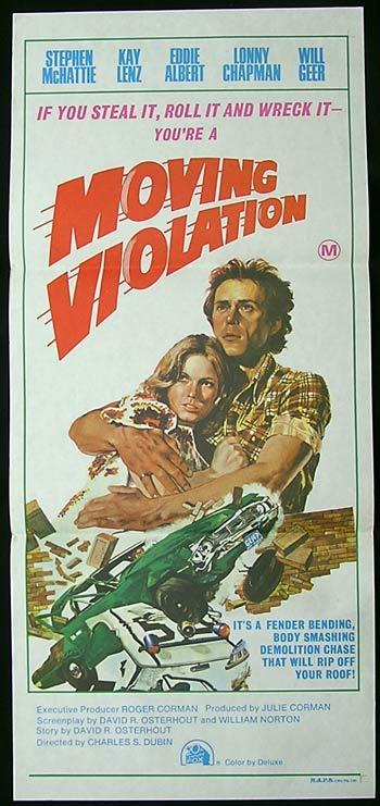 MOVING VIOLATION Original Daybill Movie Poster Stephen McHattie Roger Corman