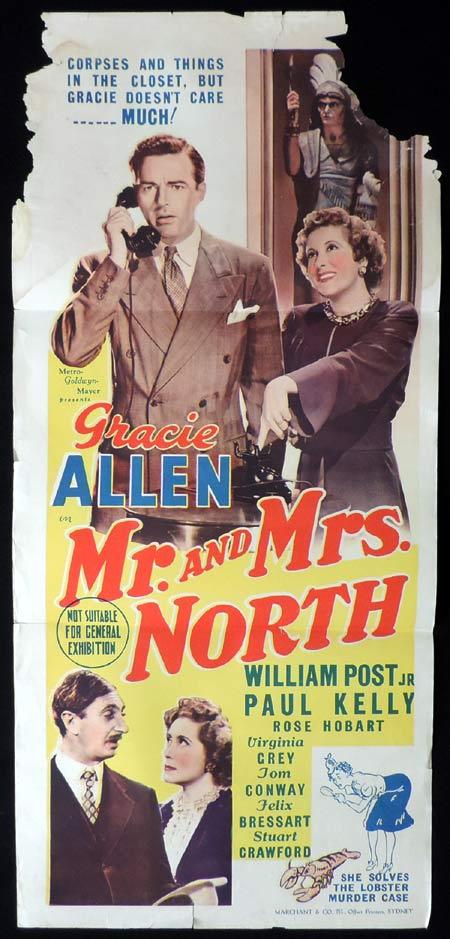 MR AND MRS NORTH Daybill Movie Poster Gracie Allen