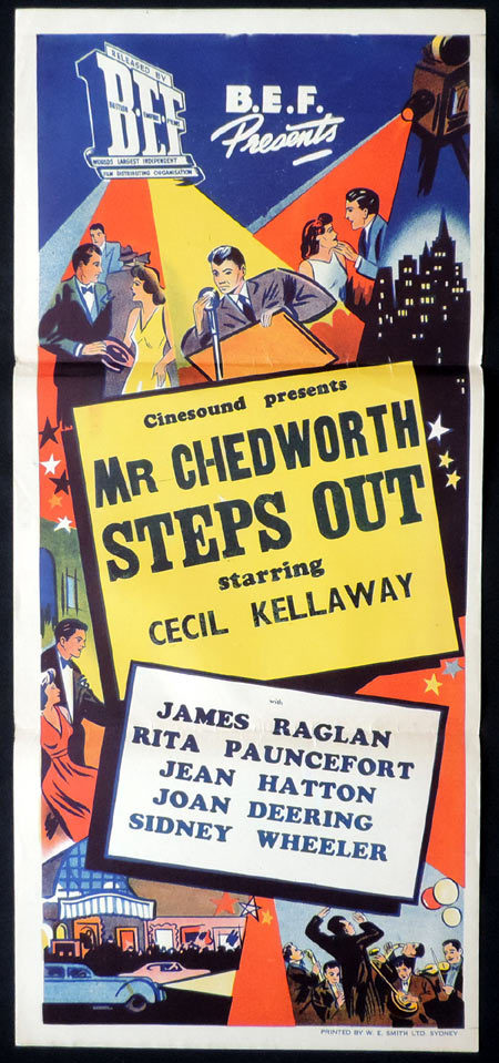 MR CHEDWORTH STEPS OUT 1940sr Daybill Movie Poster