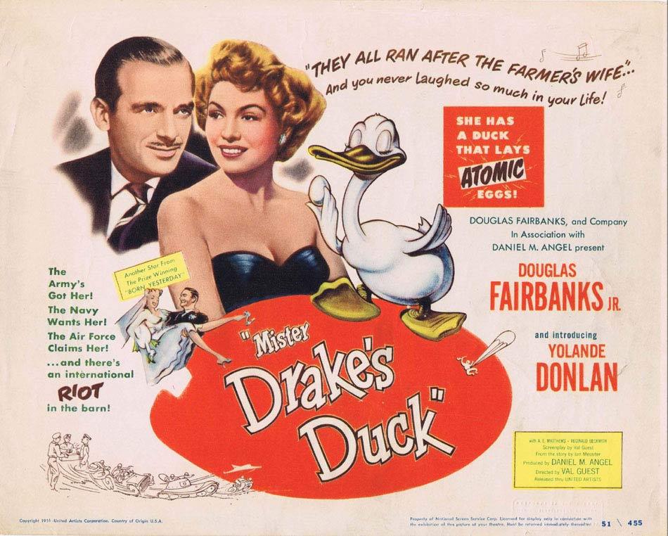 MR DRAKE’S DUCK Title Lobby Card Douglas Fairbanks Yolande Donlan