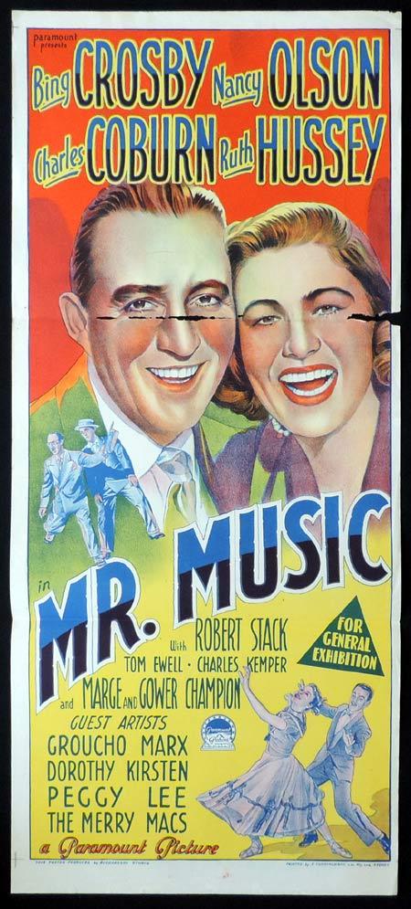 MR MUSIC Original Daybill Movie Poster BING CROSBY Richardson Studio