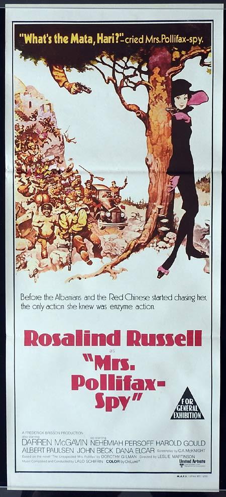 MRS POLLIFAX SPY Original Daybill Movie Poster Rosalind Russell