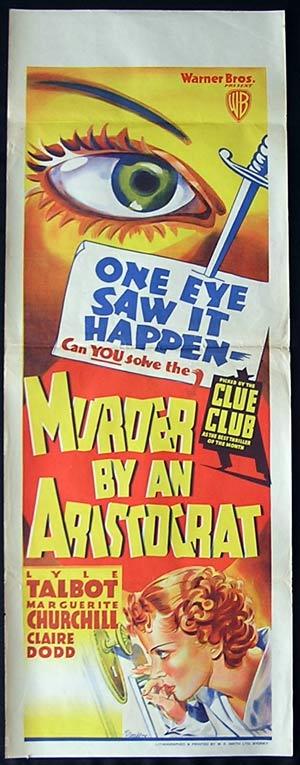 MURDER BY AN ARISTOCRAT Long Daybill Movie poster Lyle Talbot