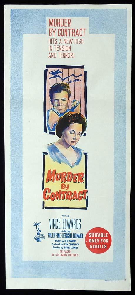 MURDER BY CONTRACT Original Daybill Movie Poster Vince Edwards Phillip Pine