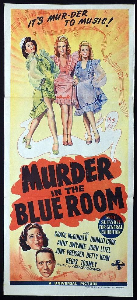 MURDER IN THE BLUE ROOM Original Daybill Movie poster Anne Gwynne John Litel