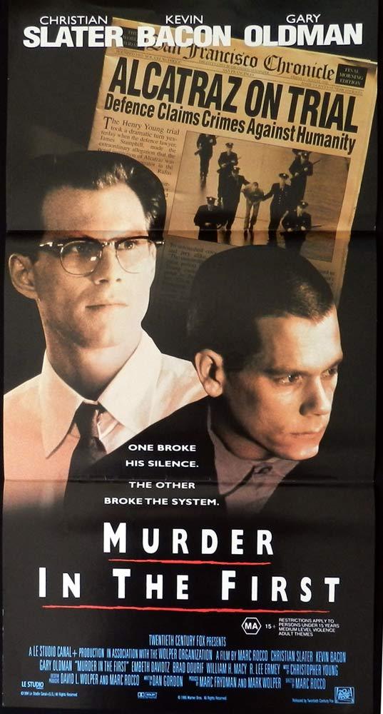 MURDER IN THE FIRST Original Daybill Movie poster Kevin Bacon Gary Oldman