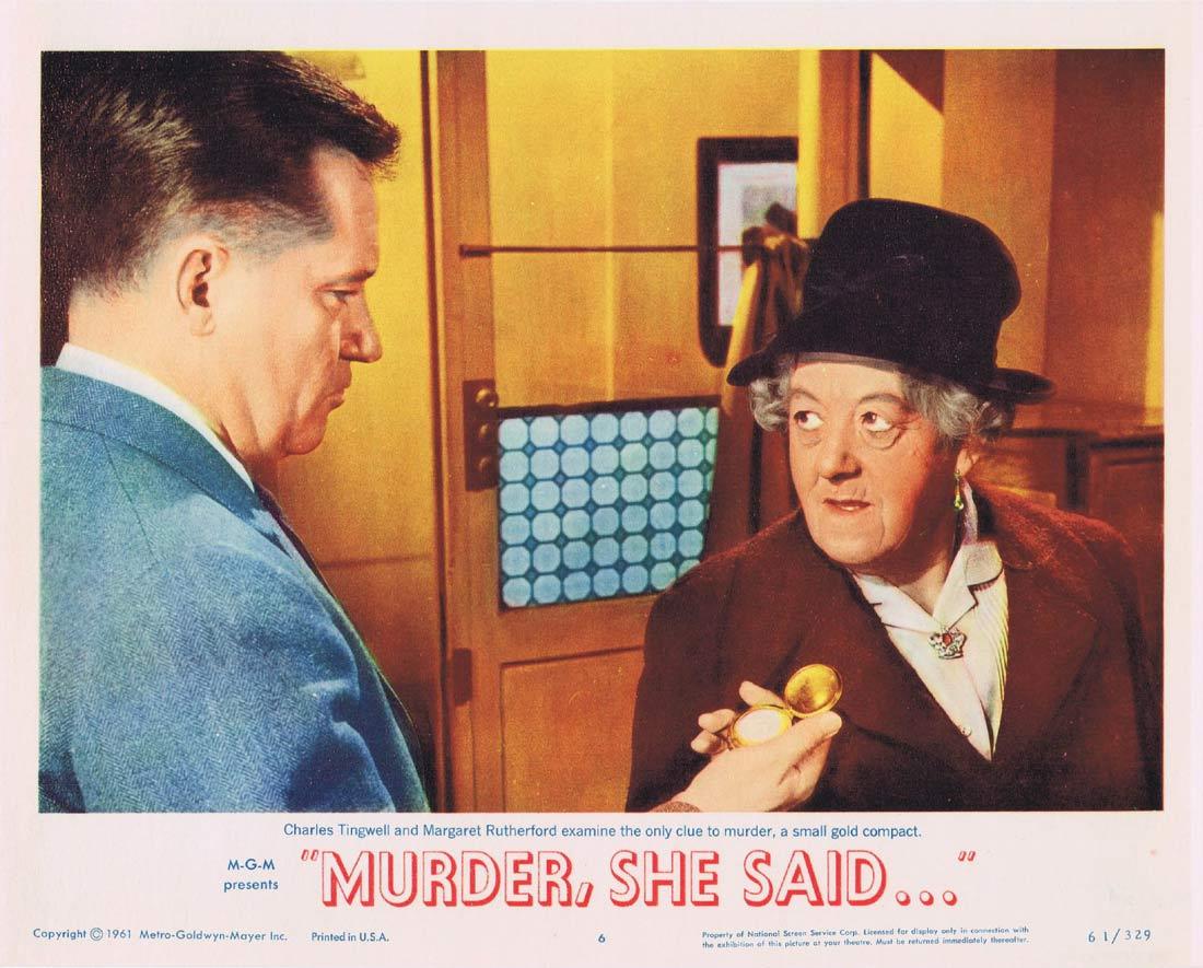 MURDER SHE SAID Lobby Card 6 Agatha Christie Margaret Rutherford Arthur Kennedy