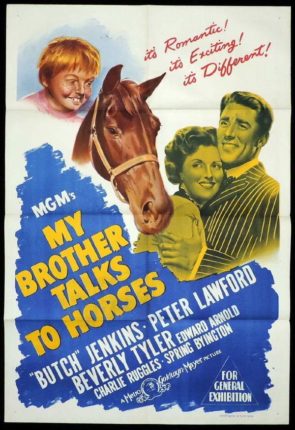 MY BROTHER TALKS TO HORSES One Sheet Movie Poster Peter Lawford Beverly Tyler