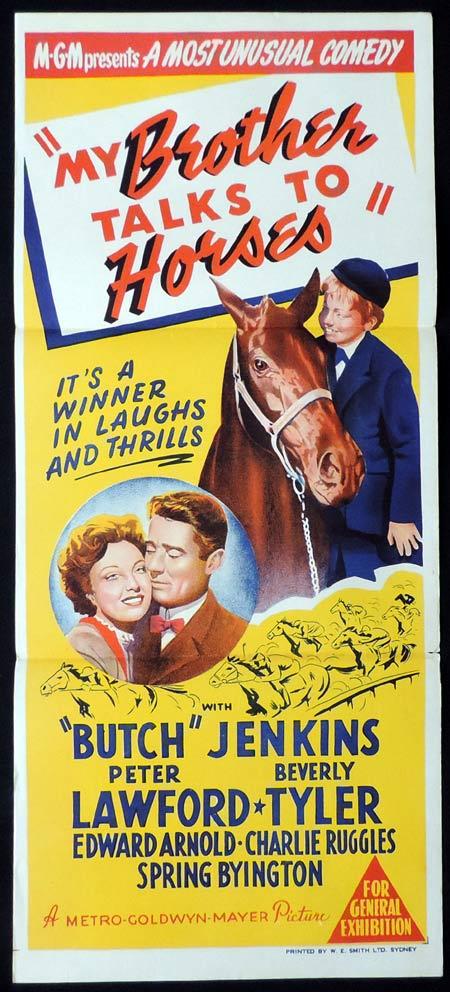 MY BROTHER TALKS TO HORSES Original Daybill Movie Poster Peter Lawford