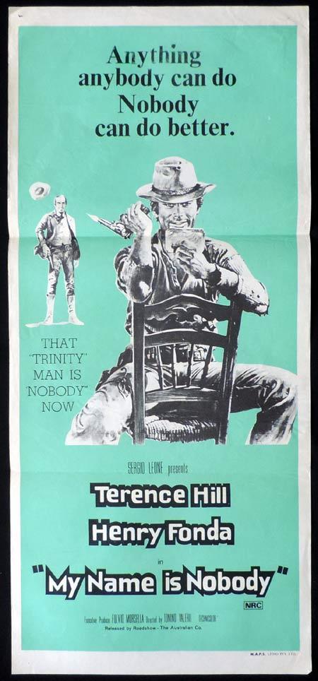 MY NAME IS NOBODY Original Daybill Movie Poster Terence Hill Bud Spencer Spaghetti Western