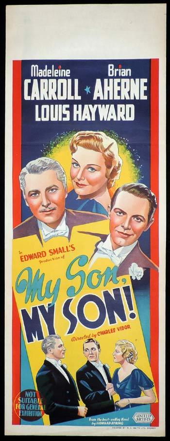 MY SON MY SON Long Daybill Movie poster 1940 Madeleine Carroll