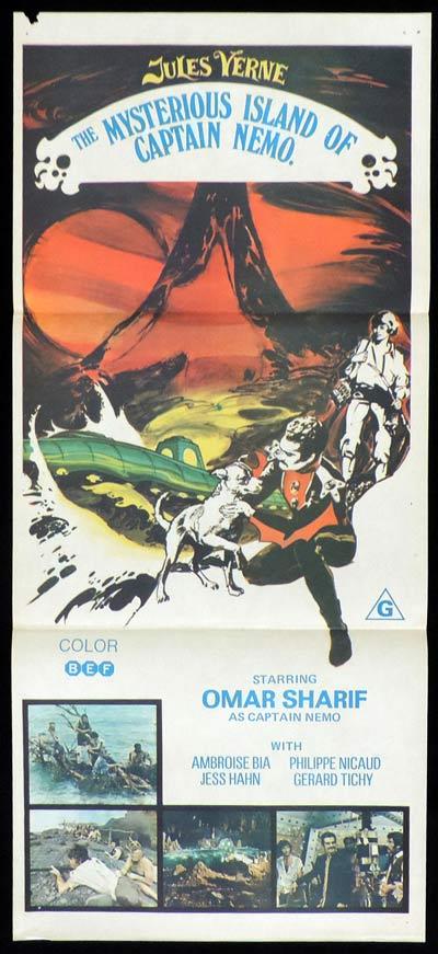 MYSTERIOUS ISLAND OF CAPTAIN NEMO Daybill Movie Poster Jules Verne Omar Sharif