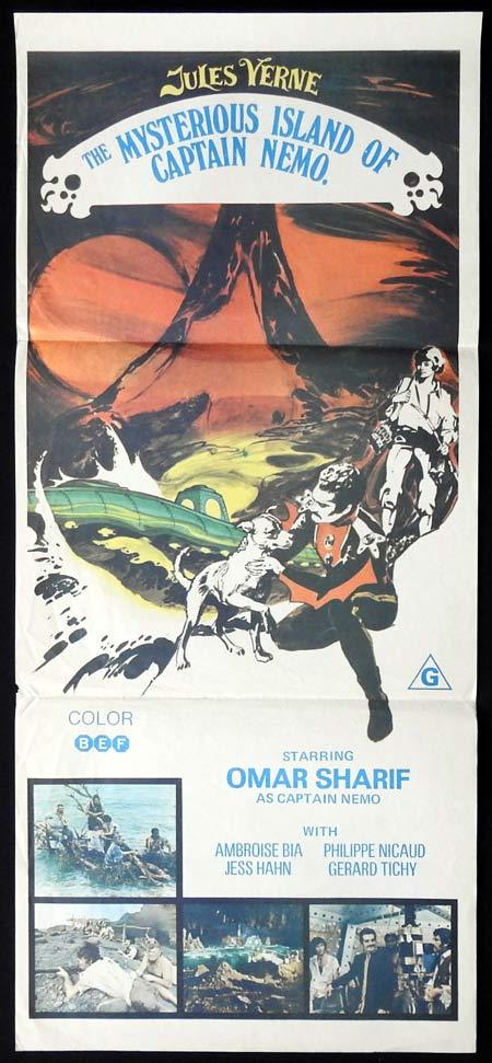 THE MYSTERIOUS ISLAND OF CAPTAIN NEMO Daybill Movie poster Omar Sharif