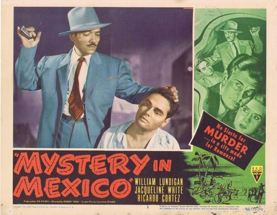 MYSTERY IN MEXICO 1948 Film Noir William Lundigan Lobby Card 3