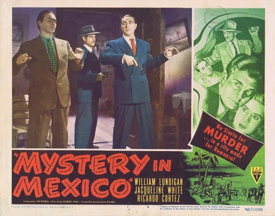 MYSTERY IN MEXICO 1948 Film Noir William Lundigan Lobby Card 5