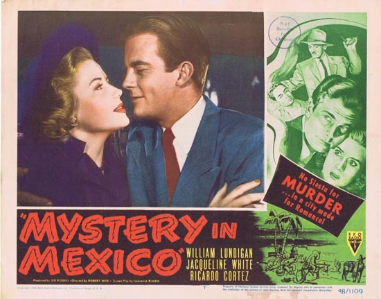 MYSTERY IN MEXICO 1948 Film Noir William Lundigan Lobby Card 7