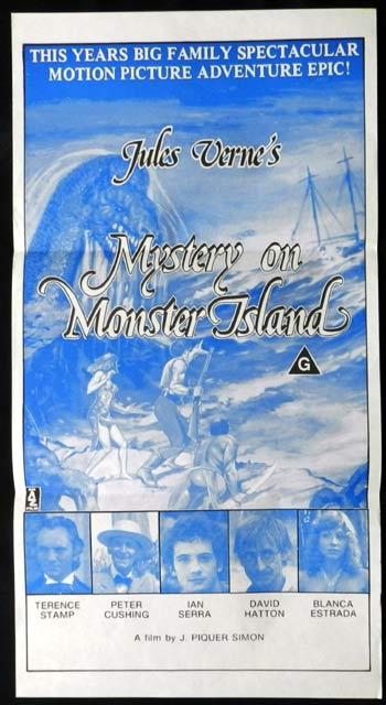MYSTERY ON MONSTER ISLAND Peter Cushing RARE Daybill Movie poster