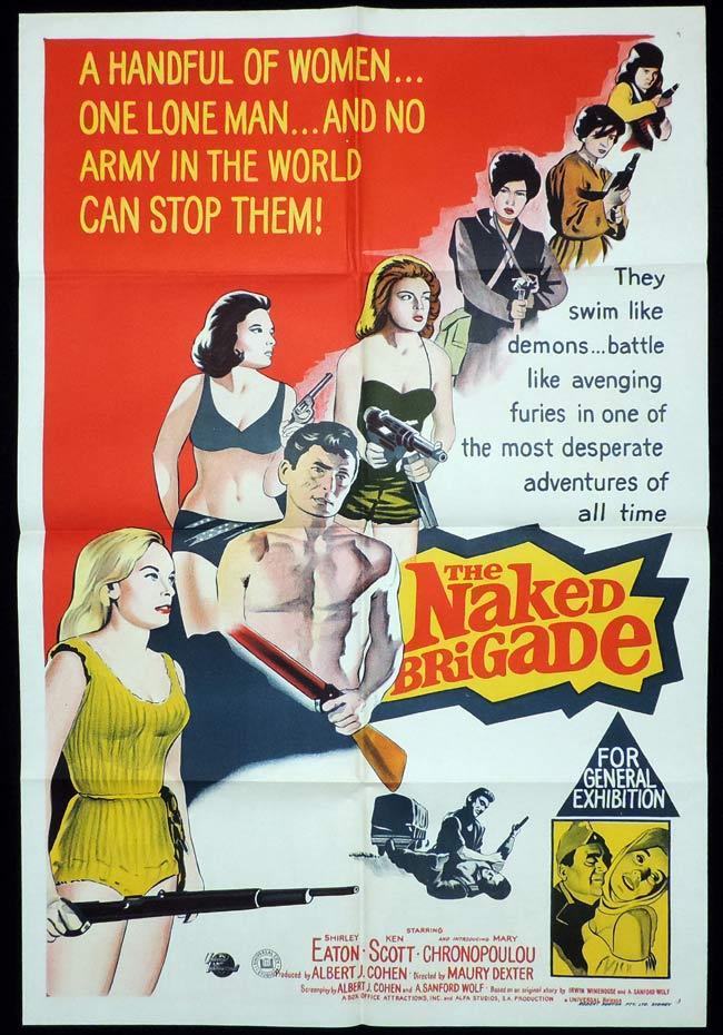 THE NAKED BRIGADE One Sheet Movie Poster Shirley Eaton