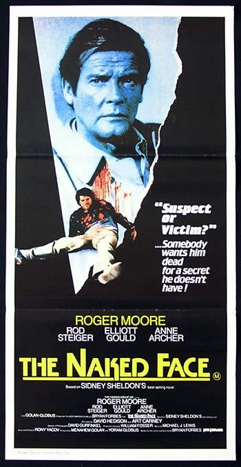 THE NAKED FACE Australian Daybill Movie Poster Roger Moore Rod Steiger
