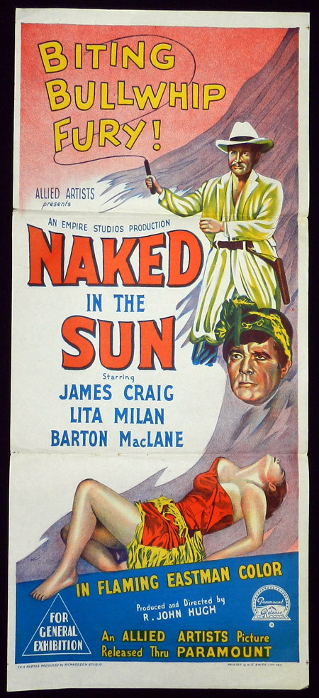 NAKED IN THE SUN Richardson Studio ORIGINAL Daybill Movie poster