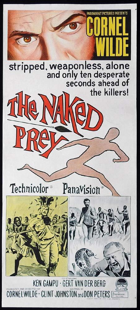 THE NAKED PREY Original Daybill Movie Poster Cornel Wilde Gert van den Bergh