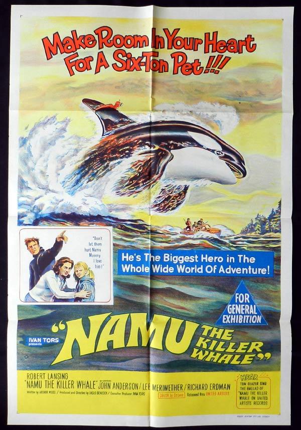 NAMU THE KILLER WHALE One Sheet Movie Poster Robert Lansing