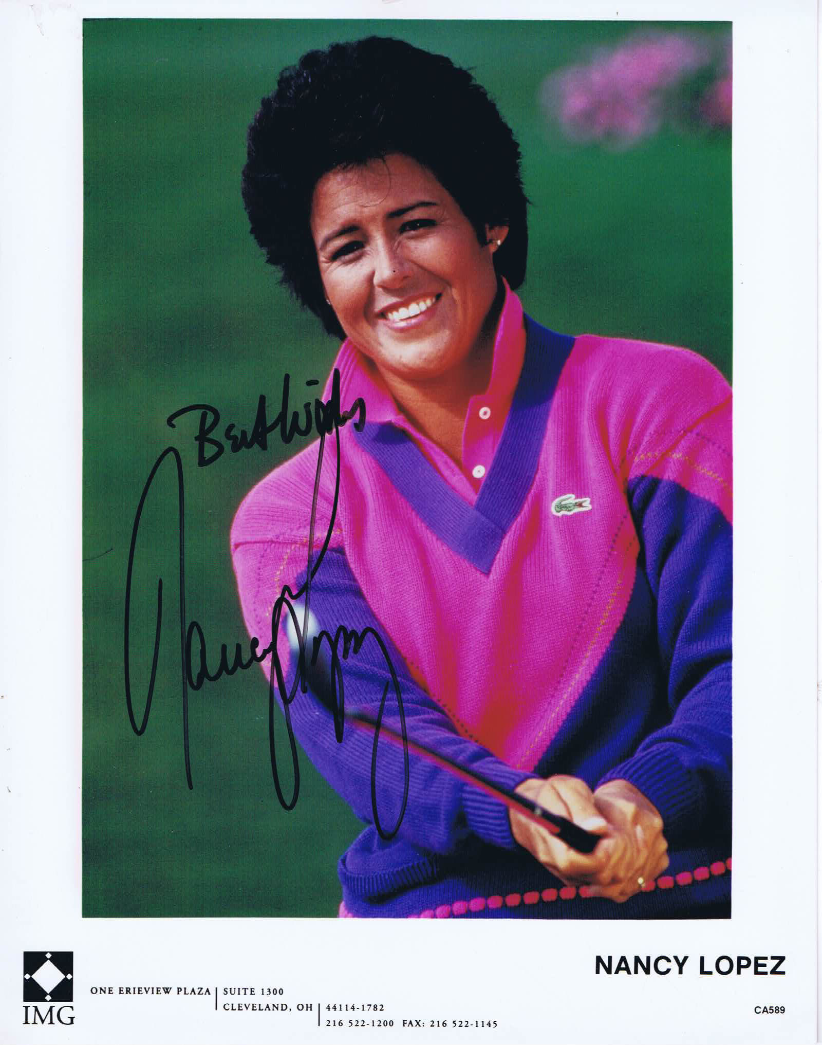 NANCY LOPEZ Autograph 8 x 10 Photo Golf