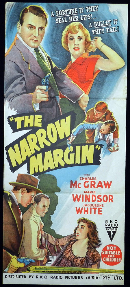 THE NARROW MARGIN Charles McGraw Film Noir Daybill Movie poster
