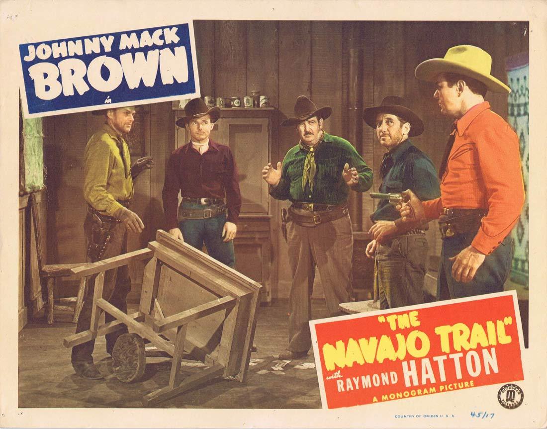 THE NAVAJO TRAIL Original Lobby Card 2 Johnny Mack Brown Raymond Hatton Jennifer Holt