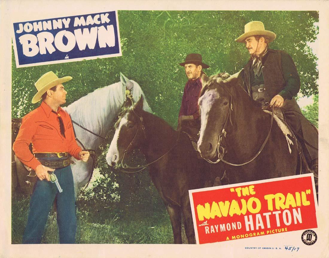 THE NAVAJO TRAIL Original Lobby Card 3 Johnny Mack Brown Raymond Hatton Jennifer Holt