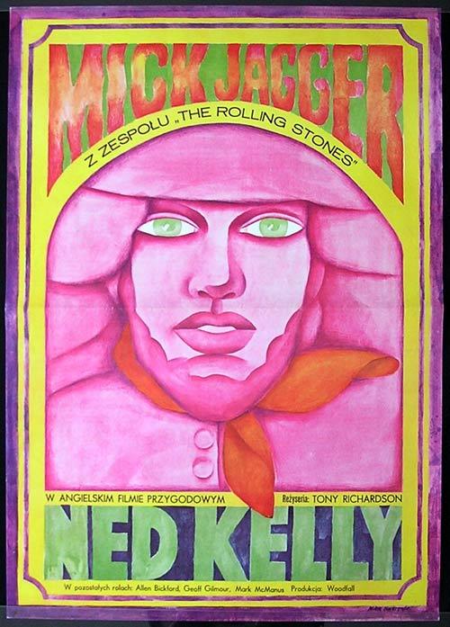 NED KELLY 1970 Mick Jagger ORIGINAL POLISH 1 sheet poster