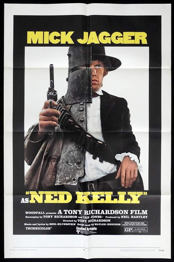 NED KELLY Original US One sheet Movie poster Mick Jagger Bushranger