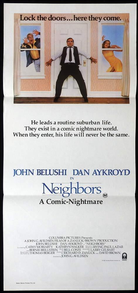 NEIGHBORS Original Daybill Movie poster John Belushi Dan Aykroyd Kathryn Walker