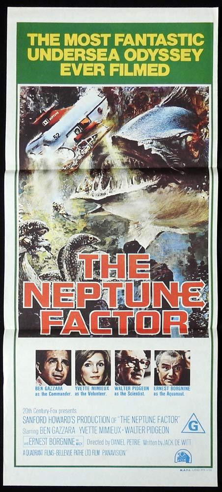 THE NEPTUNE FACTOR Original Daybill Movie poster Ben Gazzara Yvette Mimieux