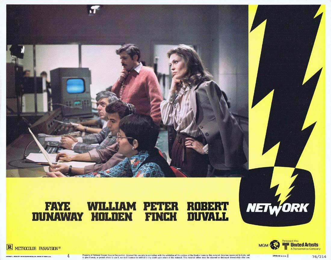 NETWORK Lobby card 4 1975 Peter Finch Faye Dunaway